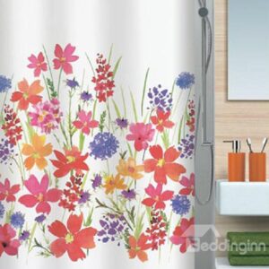 High Class Pretty Creative Floral Watercolor Printing Shower Curtain