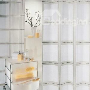High Class Modern Fashion White Squares Design Shower Curtain