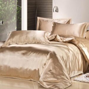 Luxury Camel 4-Piece Silk Duvet Cover Sets