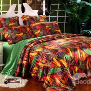 Super Soft Colorful Dream 4-Piece Silk-Like Fiber Duvet Cover Sets