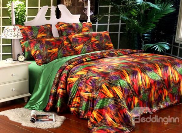 Super Soft Colorful Dream 4-Piece Silk-Like Fiber Duvet Cover Sets