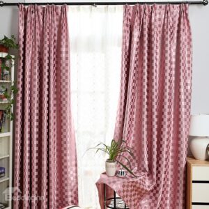 Luxury Shining Cloth with Squares Grommet Top Custom Curtain
