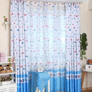 New Arrival Cute Cartoon Cars Pattern Custom Sheer Curtain
