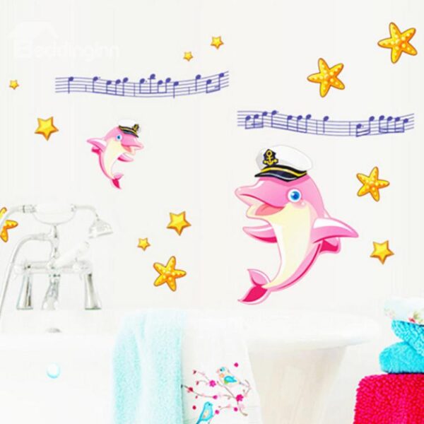 New Arrival Amazing Dolphins and Musical Notes Wall Stickers
