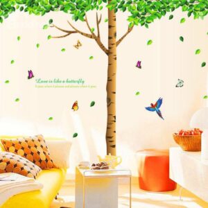 New Arrival Fancy Green Tree and Birds Wall Stickers