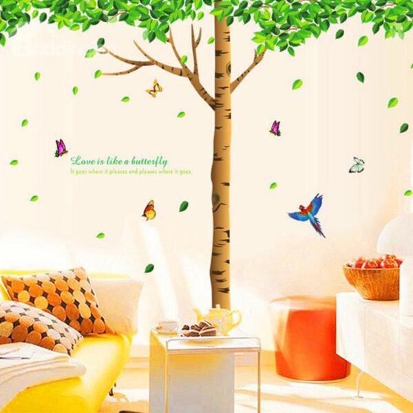 New Arrival Fancy Green Tree and Birds Wall Stickers