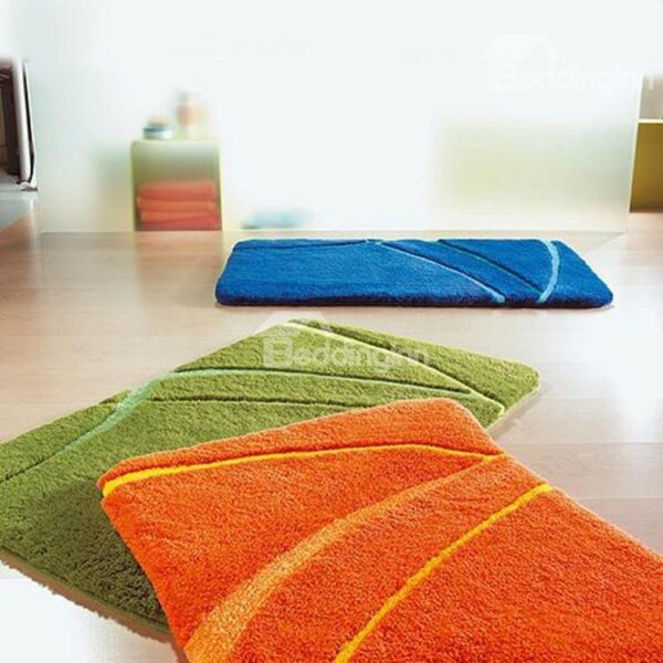Simple Style Lines Pattern Non-slip Bath Rug