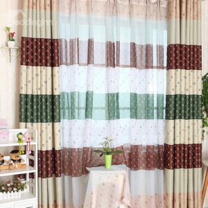 New Arrival Fashion English Letters Pattern Custom Sheer Curtain