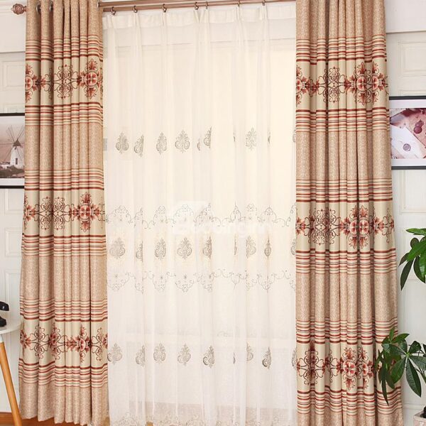 New Arrival Attractive Elegant Jacquard Pattern Custom Sheer Curtain