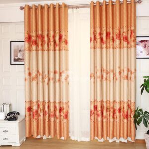 Fabulous Elegant Floral Printing Grommet Top Two-piece Custom Curtain