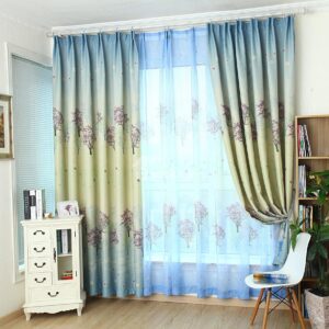 Fabulous Trees Printing Grommet Top Two-piece Custom Curtain