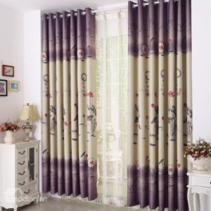 Romantic the Lotus Pool by Moonlight Grommet Top Custom Curtain