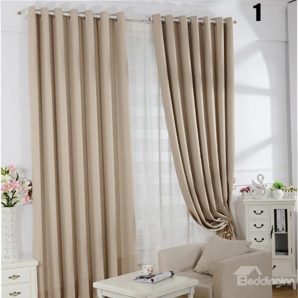 Modern Fashion Concise Pattern Grommet Top Two-piece Custom Curtain