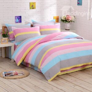Amazing Contracted Design Rainbow-like Stripe Pattern Sheet