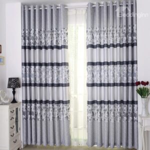 Classic Four Dark Stripe and Bubbles Grommet Top Custom Curtain
