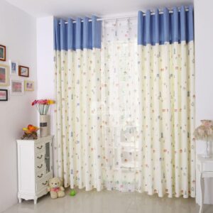 Lovely Little Houses Print Two-piece Grommet Top Custom Curtain