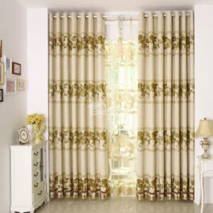 Elegant Luxurious Peony PrintingTwo-piece Custom Curtain