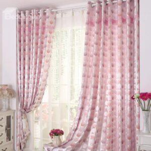 Warm Purple Color and Pink Lace Cinderella Grommet Top Custom Curtain