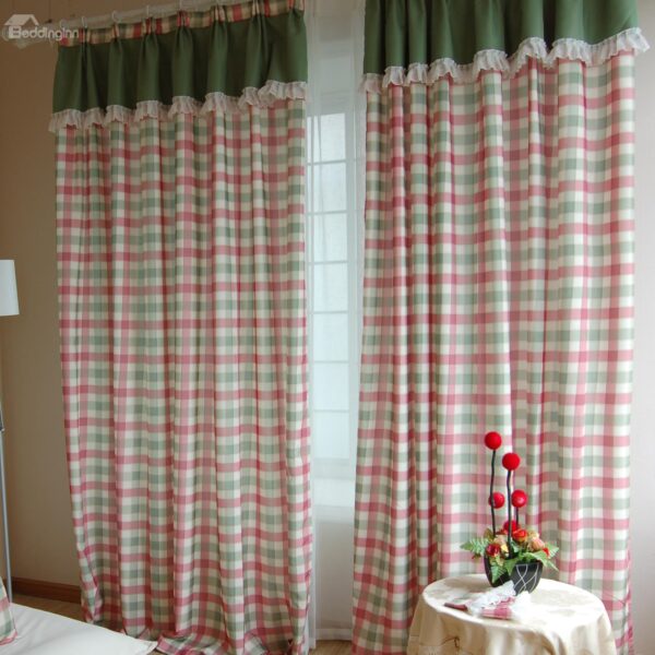 Top Class Super Scottish Plaid Design With Shade Head Double Pinch Pleat Curtain