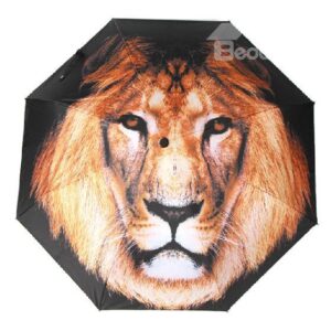 High Quality Beautiful 3D Three-Dimensional Lion Pattern Sun Protection Umbrella