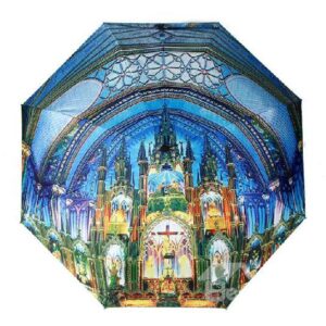 Top Quality Amazing 3D Three-Dimensional Church Pattern Sun Protection Umbrella