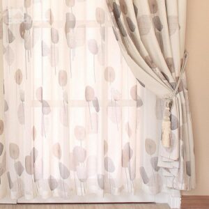 High Quality Super Elegant Dandelion Printing Pleated Curtain Sheer Curtain