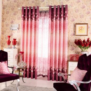 Top Class Romantic Shining Rose Printing Custom Curtain