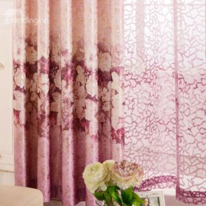 High Class Romantic Elegant Rose Custom Sheer Curtain