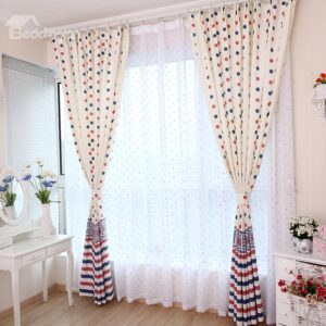 Best Selling Romantic Lovely Dots One Piece Custom Sheer Curtain