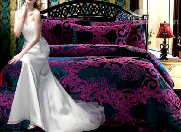 Noble Beautiful Flower Pattern 4-Piece Duvet Cover Sets