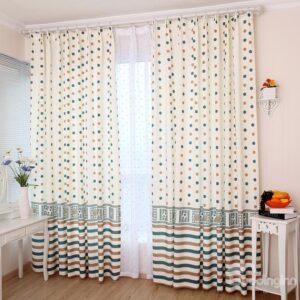 New Style Lovely Dots Double Pinch Pleat Two Pieces Curtain
