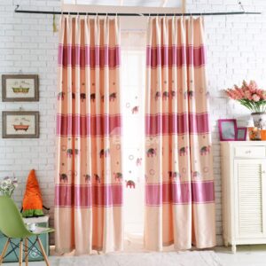 High Quality Cute Pretty Red Elephant Double Pinch Pleat Curtain