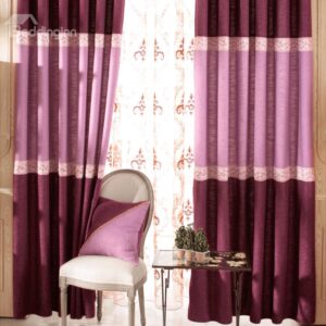 Grand Rose Red Matching Pink Color Grommet Top Custom Curtain