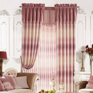Dreamlike Wine Color White Dots Grommet Top Curtain