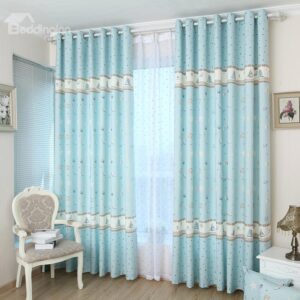 Hot Selling Modern Style Fancy Blue Custom Made Curtain