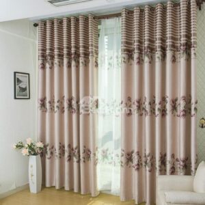 Top Class Fabulous Elegant Floral Pattern Grommet Top Two-piece Custom Curtain
