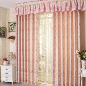 Top Class Lovely Pink Floral Printing Grommet Top Two-piece Custom Curtain