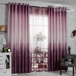New Arrival Beautiful Eternal Tree Purple Two Pieces Custom Curtain
