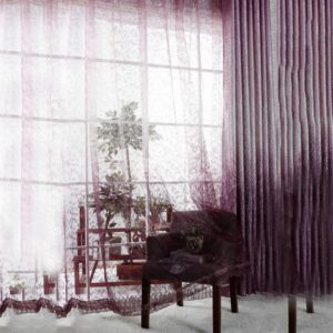 New Classic Modern Single Open Eternal Tree Purple Custom Sheer Curtain
