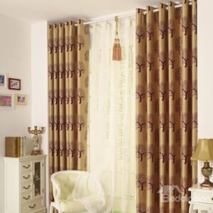Best Selling Classic Modern Grommet Top Coffee Brown Custom Curtain