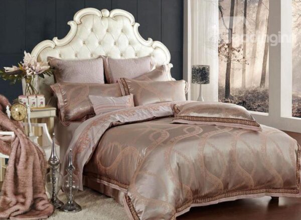 Noble Elegant Melody Jacquard 4-Piece Cotton Duvet Cover Sets