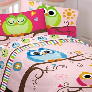 Night Owl Print 3-Piece Cotton Duvet Cover Sets