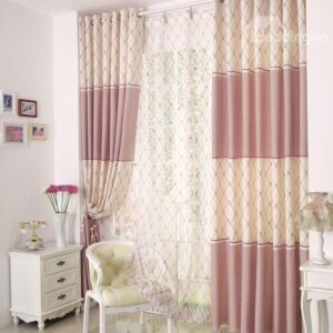 Top Quality Fantastic Rose Pink Grommet Top Custom Sheer Curtain