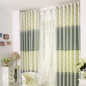 Best Selling Modern Green Grommet Top Custom Curtain