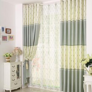 Top Selling Modern Green One Piece Custom Sheer Curtain
