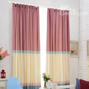 Top Quality Color Stars Pattern Double Pinch Pleat Curtain