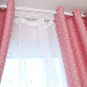 Best Selling Hit Color Stars Pattern Double Pinch Pleat Custom Sheer