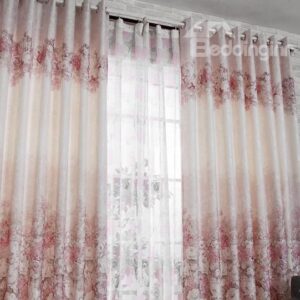 New Classic Luxury Gorgeous Peony Grommet Top Custom Curtain
