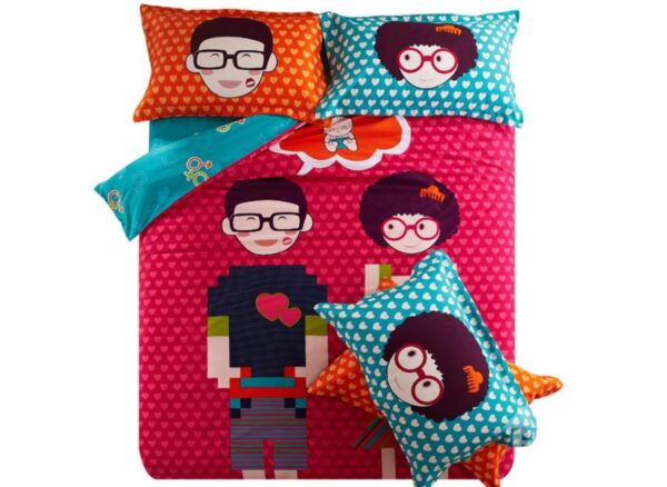 Mom and Dad Print 4-Piece Wedding Duvet Cover Sets