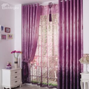 High Quality Romantic Elegant Purple Lavender Pattern Custom Curtain